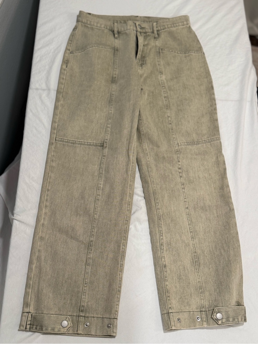 Harper Heritage Francesca’s Olive Washed Wide Leg Jeans Size 26